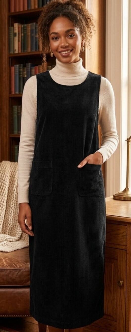 Adorable Vintage Talbot's Petites Widewale Corduroy Jumper Dress